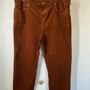 GAP Sienna Brown Corduroy Ankle Pants (shortened length = 36 in)